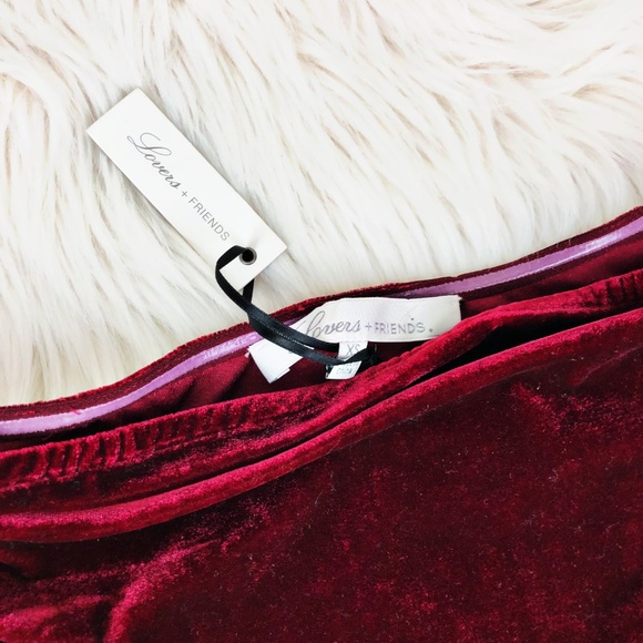 Lovers + Friends Lucia Burgundy Velvet Dress NEW - Picture 4 of 8